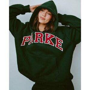 Parke Holiday Varsity Hoodie Limited Edition Large Forest/Maroon